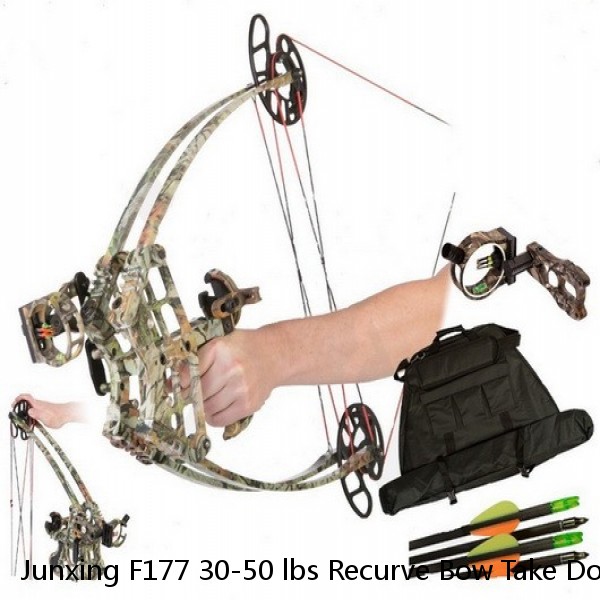 Junxing F177 30-50 lbs Recurve Bow Take Down Aluminum Alloy Bow for Outdoor Archery Shooting and Hunting